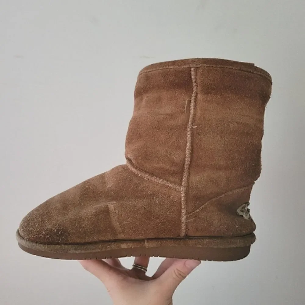 Bearpaw Emma Boots Suede Sheepskin Lining 7 Brown